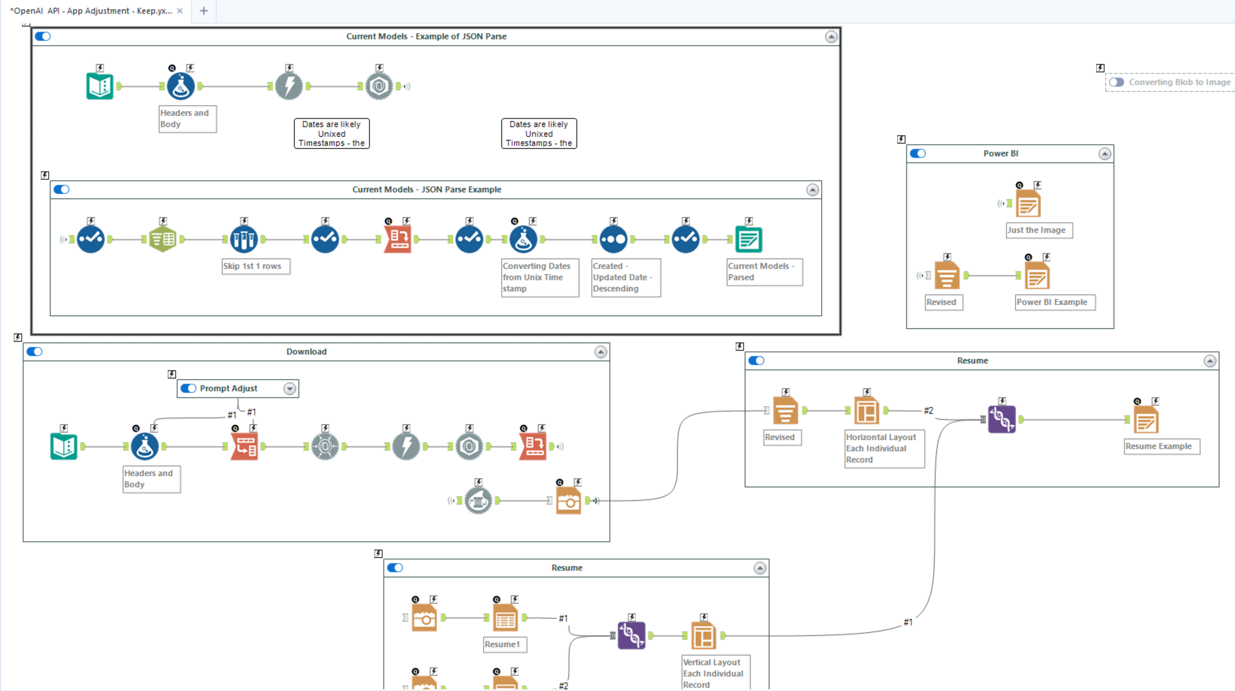 Example of JSON parse - Alteryx - website